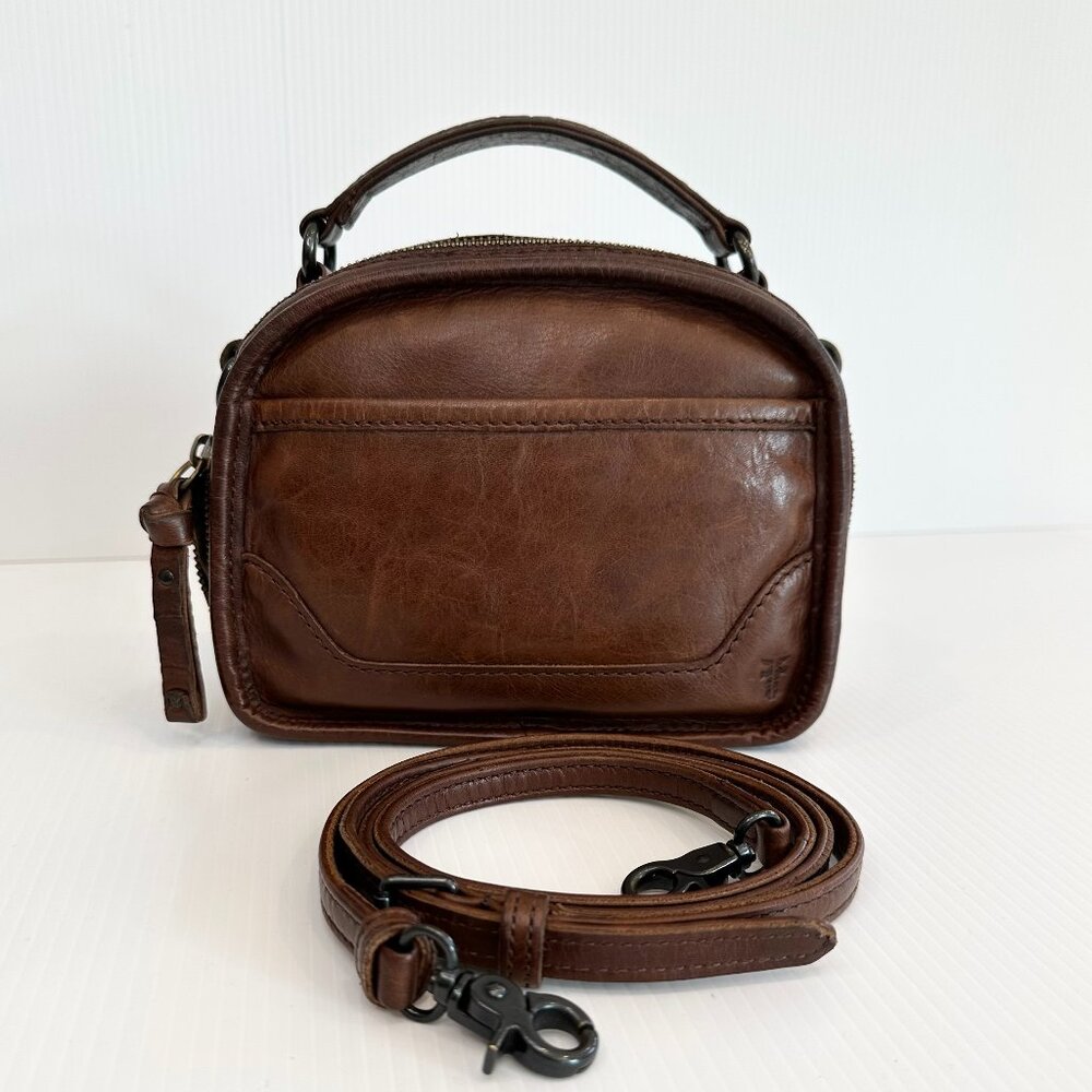 Frye Melissa Top Handle Crossbody Bag Tan Leather Casual Vibe